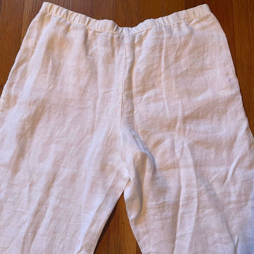 J JILL | white linen cropped pants M Petite - Picture 10 of 10